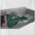 thumbnail image 5 of Elf Soft Flannel Fleece Throw Blanket, Friendly Holiday Celebration Theme Winter Scene Christmas with Funky Gnomes, Cozy Plush for Indoor and Outdoor Use, 50" x 60", Teal and Multicolor, by Ambesonne, 5 of 5