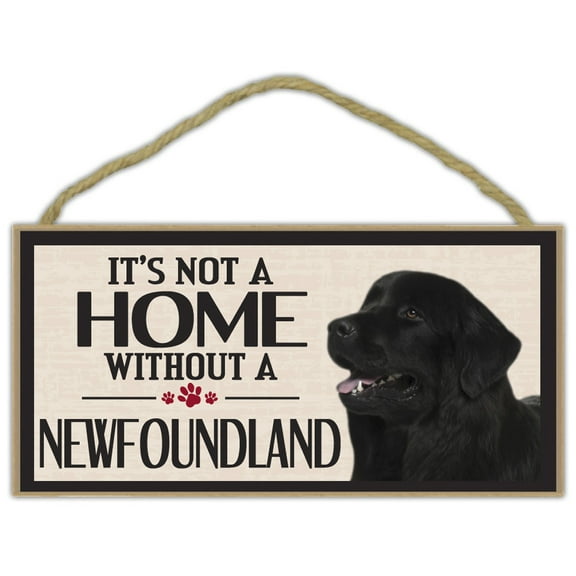 Wood Sign: It's Not A Home Without A NEWFOUNDLAND (NEW FOUNDLAND) | Dogs, Gifts