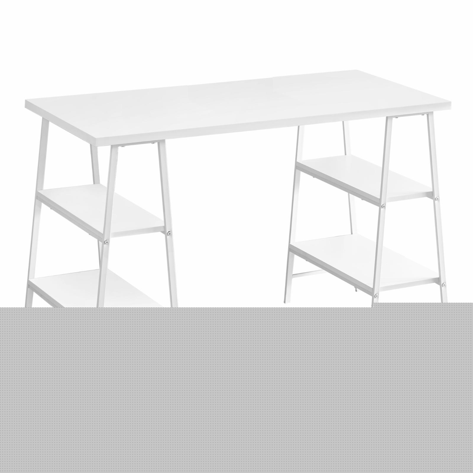 UPC: 0680796050061 | Computer Desk  Home Office  Laptop  Storage Shelves  48 L  Work  Metal  Laminate  White  Contemporary  Modern