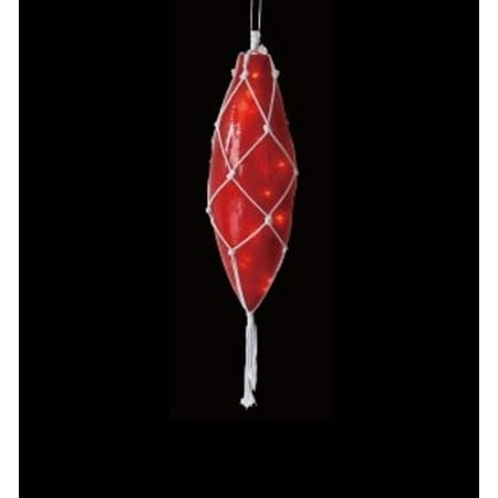36" Lighted Roped Red Finial Drop Outdoor Christmas Decoration - Clear Lights