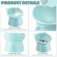 thumbnail image 5 of Zhehao 2 Pieces Plastic Raised Bowl Tilted 15 Degrees Elevated Cat Food and Water Bowls Set Anti Vomit Dog Kitten Food Dishes Pet for Cats and Small Dogs (Light Green), 5 of 11