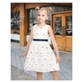 thumbnail image 4 of Sunny Fashion Girls White Dress Sleeveless Floral Blue Sequin Glitter A-Line Dress 7 Years, 4 of 7