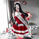 thumbnail image 3 of Anilv-disfraz de la serie de Santa Claus para mujer, ropa de Navidad, fiesta de Navidad, alce de nieve, vestido rojo, capa de cuerda, Unifrom, pijama Sexy, Cosplay, 3 of 7