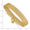 thumbnail image 2 of 14k Yellow Gold Dangle Heart Large Slip On Set Of 7 Bangle Bracelet, 2 of 6