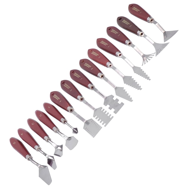 Dioche 14Pcs Spécial en Forme de Spatule Racleuse Couteau à Palette en Acier Inoxydable pour la Peinture