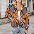 thumbnail image 3 of Jackets for Women Winter Coat Jackets Flannel Stand Collar Jacket(Vibrant Mosaic Floral Pattern,Size:S-4XL), 3 of 7