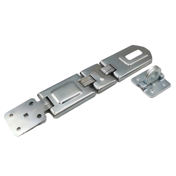 7.5 in / 19 cm Sturdy Hasp Latch, Steel Security Hasp Lock with Latch, Safety Hasp Lock for Home Doors, 3-Fold Design, with Screws, Silver