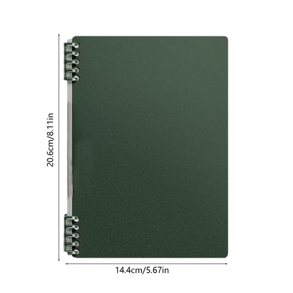 A5 Ring-Bound Notebook Removable Blank Page Design Portable Stationery Notebook, Army Green