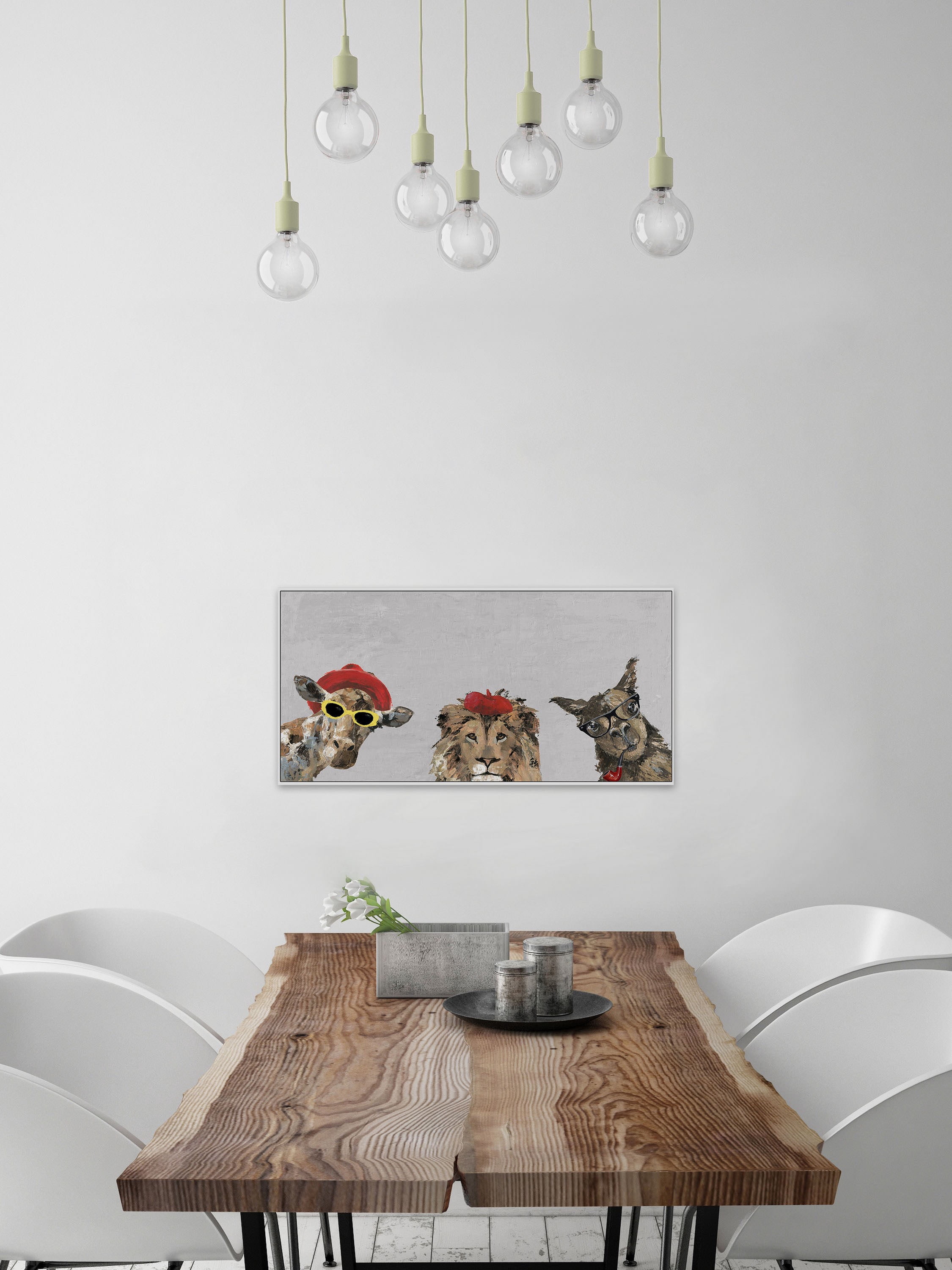 The Crazy Trio Floater Framed Painting Print on Canvas