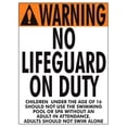 thumbnail image 1 of Warning No Lifeguard Sign, 1 of 1