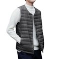 thumbnail image 7 of Luwomo Men's Leisure Down Vest Jackets Mens Sleeveless V Neck Zipper Packable Down Thin Coat Regular Blouses Grey,XL, 7 of 7
