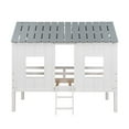 thumbnail image 4 of Twin Size Low Loft House Bed with Roof and Two Front Windows , White, 4 of 14