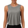 thumbnail image 3 of OIOLOYJM Women's Workout Tank Tops Lightweight Sleeveless Workout Tops Side Ruched Yoga Athletic Running Shirts Elegant Casual Gym Cozy Clothes Gray XL, 3 of 6