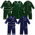 thumbnail image 3 of Toddler Baby Boys Girls Velvet Christmas Pajamas Set Kids Winter Holiday Clothing Suit Add Your Text Name Sleepwear Customized, 3 of 4