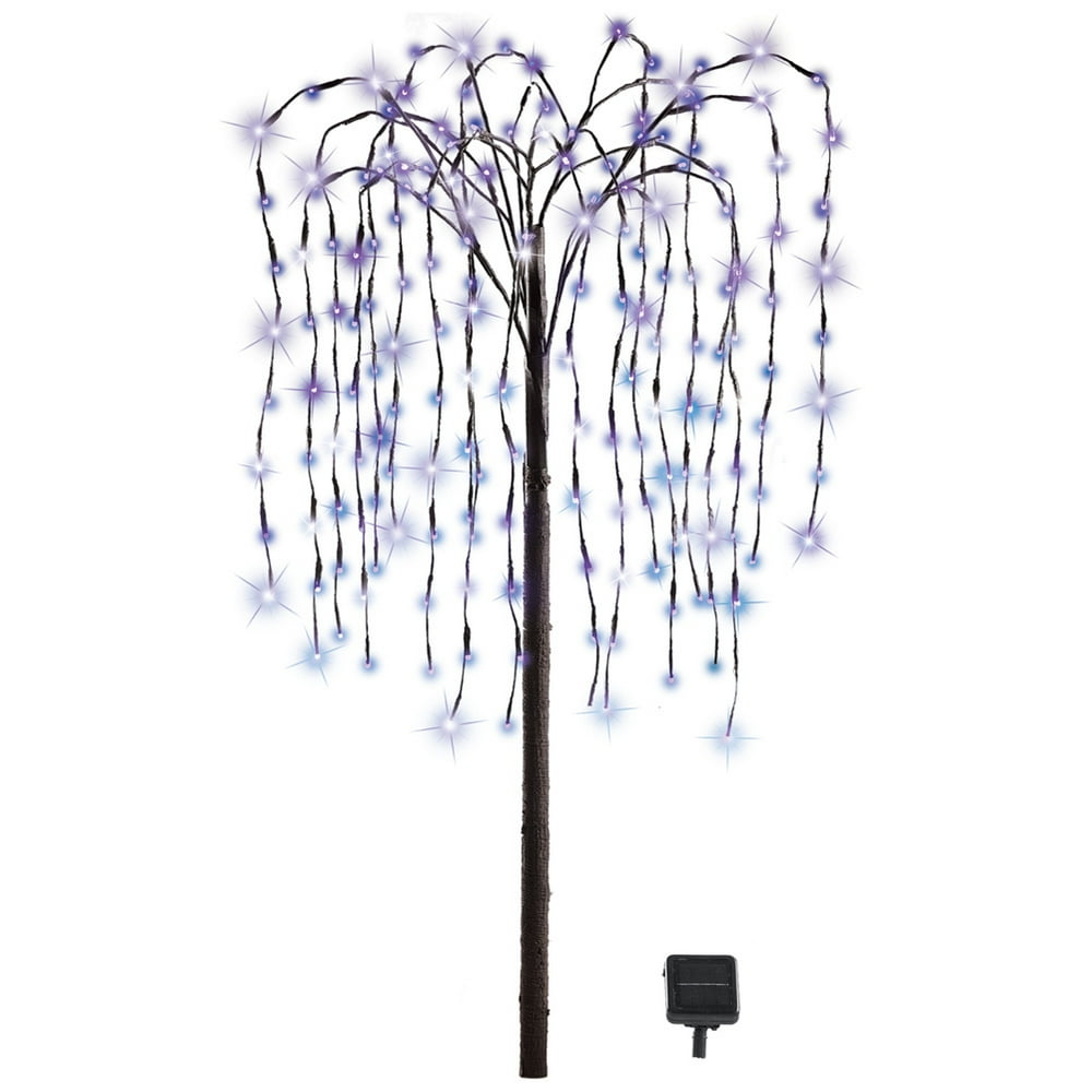 LED Solar Willow Tree, Outdoor Solar Tree with Colorful SolarPowered
