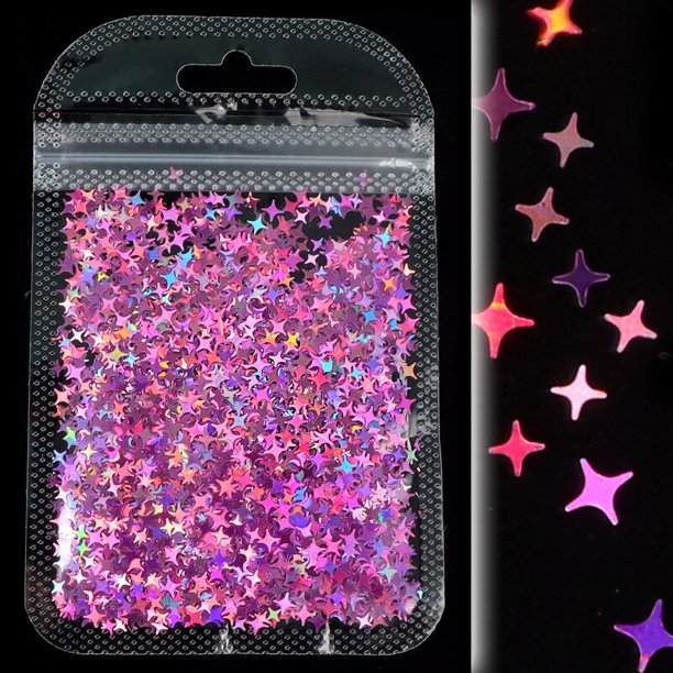 Lentejuelas en forma de estrella de oro y plata para uñas, purpurina holográfica, láser, esmalte UV, accesorios de decoración para uñas Gao Jinjia LED