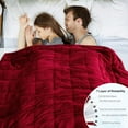 thumbnail image 6 of Sherpa Fleece Weighted Blanket for Adult, 15 lbs Dual Sided Cozy Fluffy Heavy Blanket, Ultra Fuzzy Throw Blanket with Soft Plush Flannel Top, 60 x 80 inches for Queen Burgundy on Both Sides, 6 of 14