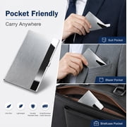 Slim Metal Business Card Holder, Pocket Name Card Case Wallet for Business Cards, ID and Credit Cards, TIKA