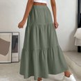thumbnail image 5 of Loopsun Womens Summer Skirts, Women's Summer Fashion Solid Color Drawstring Pocket Elastic Waist Skirt Army Green M, 5 of 5