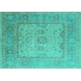 thumbnail image 1 of Ahgly Company Indoor Rectangle Oriental Turquoise Blue Industrial Area Rugs, 2' x 3', 1 of 4