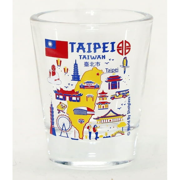 Taipei Taiwan Landmarks Collage Shot Glass
