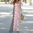 thumbnail image 2 of Mikilon Ensemble Stylé pour Femmes 2 Pcs Décontracté Ample Débardeur Imprimé Pantalon Long Sans Manches Col Rond Haut/chemise Ensemble Rose-A TP, 2 of 5