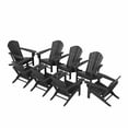thumbnail image 3 of WestinTrends Dylan Plastic Adirondack Chairs Set of 8, All Weather Poly Lumber Outdoor Patio Chairs, Seashell Slat Curved Back Garden Lawn Deck Chairs, Gray, 3 of 8
