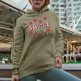 thumbnail image 2 of Sweet on You, Retro Heart Lollipops Valentine's Day Art Merch Gift, Sand Hooded Sweatshirt or Hoodie, Medium, 2 of 5