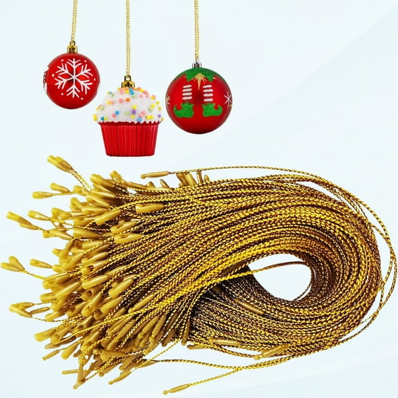 Toys Christmas Ornament Hooks - Christmas Tree Easy Snap Ribbon Decoration Metallic Hangers String Hooks Ornament Hooks for Hanging Christmas Tree Decorations - Pack of 200 (Gold)