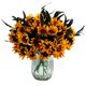 thumbnail image 1 of 6 cabezas de seda artificial ramo de girasol flores de crisantemo decoración del banquete de boda DIY GeweYeeli JJ16816-00, 1 of 7