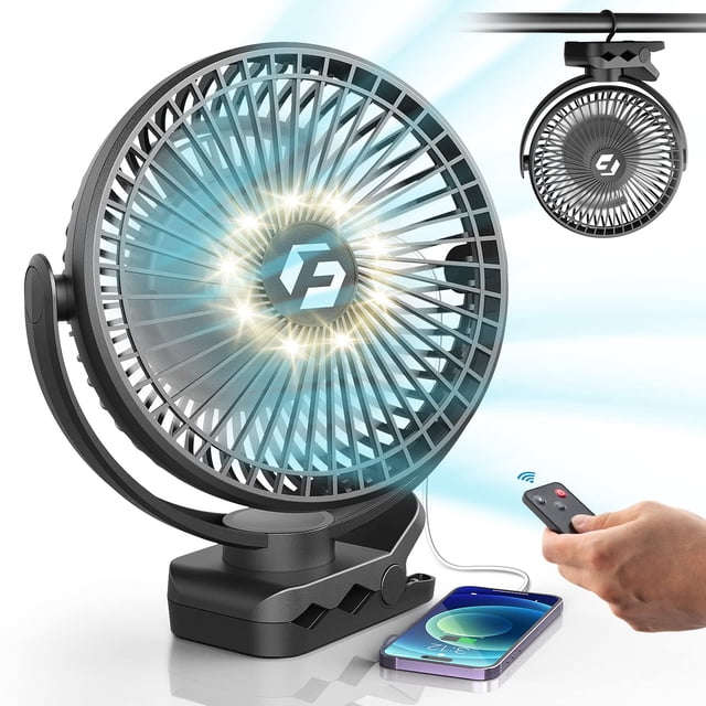 Batería recargable Clip on Fan Korbot de 8 pulgadas y 12000 mAh