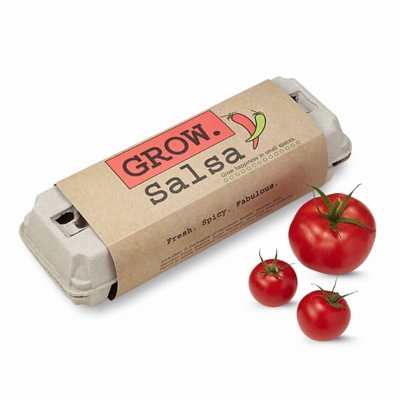 Harris Seeds Grow Gardens Grow Salsa Kit with Heirloom Seeds, Egg Carton Planter and Recipes