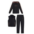 thumbnail image 4 of Women's 3-Piece Tracksuit Set - Hoodie, Padded Vest & Sweatpants with Embroidered Details, Casual Activewear, 4 of 4