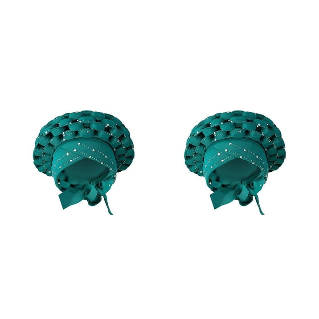 Turbante africano Minnieouse para mujer tocado de lentejuelas pañuelo para la cabeza Marrón Type4