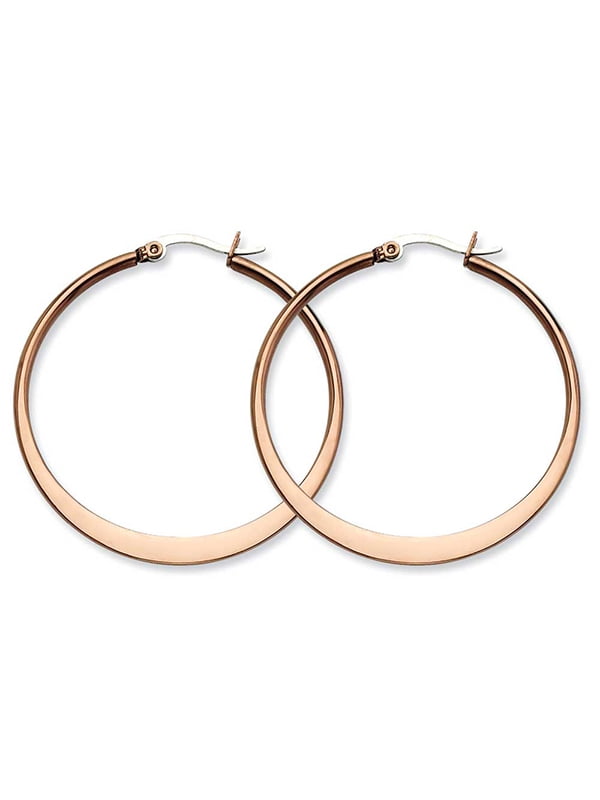 Stainless Steel Brown Plated 43mm Diameter Hoop Earrings Ear Hoops Set Fashion Jewelry For Women Gifts For Her