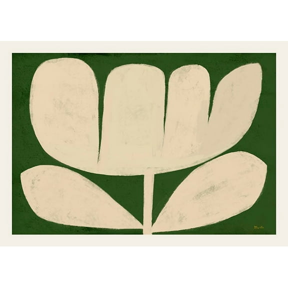 Marco Marella - Flower On Green Print Wall Art, Modern Wall Decor For Living Room Bedroom, 8x12 UNFRAMED