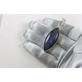 thumbnail image 3 of Sterling Silver Labradorite Necklace Pendant Blue Flash Marquise Shaped Simple Design Designed for Adult Women, 3 of 4