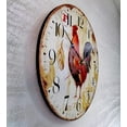 thumbnail image 4 of VOCOO Rooster Wall Clocks, 10-inch Round Wooden Silent Non Ticking Vintage Rustic Farmhouse Clock for Kitchen Home Office Decor(Battery Operated), 4 of 9