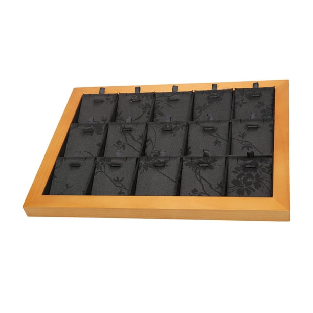 Bandeja de exhibición de aretes Yuyangstore Organizador de joyas 15 rejillas negro