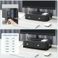 thumbnail image 4 of Adjustable heights Computer Monitor Stand Riser with 2 Storage Drawers Plastic,14.17 x8.66 x3.15 inches, 4 of 5