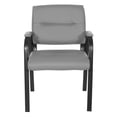 thumbnail image 3 of Guest Chair in Charcoal Gray Faux Leather in Black Finish Frame, 3 of 10