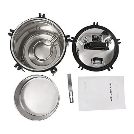 Portable Steam Autoclave Ster𝒊l𝒊zer, 8L/2.11Gal 1.2KW 110V 264.2℉ Stainless Steel High Pressure Steam Cleaning Machine Desktop Ster𝒊l𝒊zer Equipment for Laboratory and Home Use