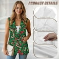 thumbnail image 6 of Uorisanigo Leaf Bow Christmas Women's Vest Button Down with Pockets Waistcoat Vest for Women Size 5XL Sleeveless Loose Waistcoat Vests Elegant, 6 of 7