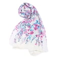 thumbnail image 2 of INSPIRE CHIC Women's Scarf Chiffon Sunscreen Swimwear Long Floral Wrap Shawls White-Purple Flower Print, 2 of 7