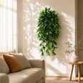 thumbnail image 4 of 2PCS Artificial Hanging Plants for Outdoors, Fake Green Hanging Plants Outdoor UV Resistant Faux Realistic Silk Plants for Planter Porch Garden Balcony Yard Indoor, 4 of 6