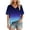 Ombre Blue, variant on MOSHU Womens T-Shirts V Neck Short Sleeve Loose Tees Tops Casual Print Shirts for Women