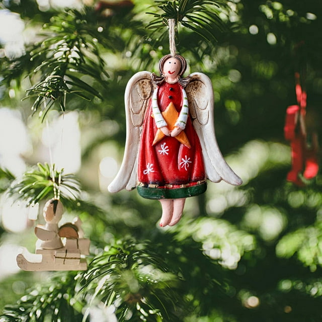 Adornos navideños, adornos navideños, regalos navideños, colgante de resina vintage para niña, decoración para árbol de Navidad, aderezo de resina