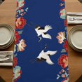 thumbnail image 5 of Table Runners 60 Inches Long Dress Scarves, Blue Crane Farmhouse Kitchen/Dining Table Runner, Small Coffee Tablerunners, Vintage Red Teal Spring Floral Botanical 13x60 Inch, 5 of 9