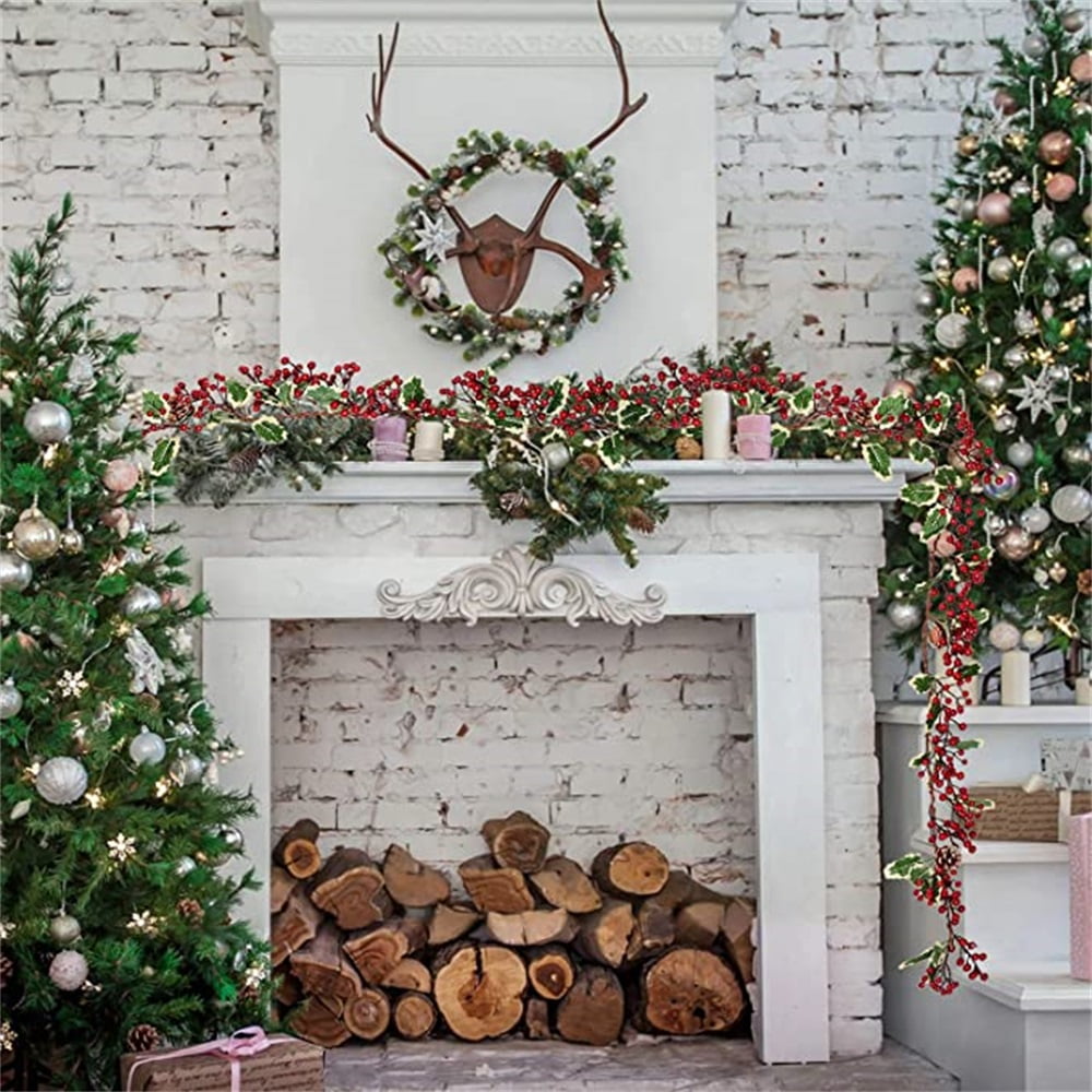Kepooman 7Ft Holiday Garland Artificial Red Berry Garland, Red Berry Garland Holiday Decorationwith Bendable Stems Holiday Fireplace Decoration Banister, Pine Cone Garland Kepooman 7Ft Holiday Garland Artificial Red Berry Garland, Red Berry Garland Holiday Decorationwith Bendable Stems Holiday Fireplace Decoration Banister, Pine Cone Garland