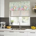 thumbnail image 5 of Easter Eggs Valances for Windows, Decorative Rod Pocket Window Valance Curtains, Spring Daisy Eucalyptus Leaves Sage Green Plaid Short Curtain Drapes for Kitchen/Living Room, 2 Panels, 42" W x 12" L, 5 of 8